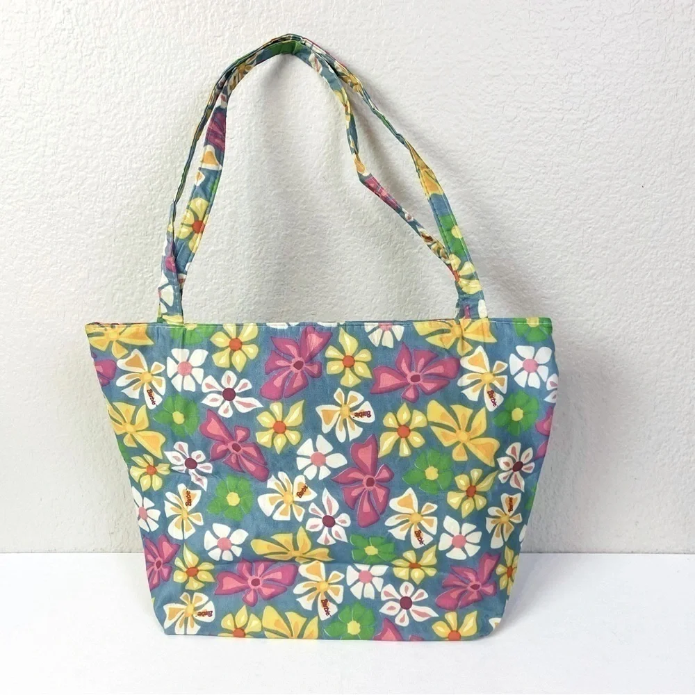 Barbie Floral Vintage Retro Tote 11.5” x 12” x 5”